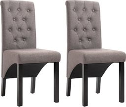  vidaXL Krzesła stołowe, 2 szt., kolor taupe, tapicerowane tkaniną