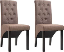  vidaXL Krzesła stołowe, 2 szt., brązowe, tapicerowane tkaniną