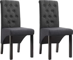  vidaXL Krzesła stołowe, 2 szt., ciemnoszare, tapicerowane tkaniną