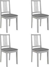  vidaXL Krzesła z poduszkami, 4 szt., szare, lite drewno