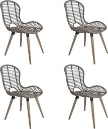  vidaXL Krzesła stołowe, 4 szt., brązowe, naturalny rattan