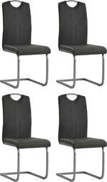  vidaXL Krzesła stołowe, 4 szt., szare, sztuczna skóra
