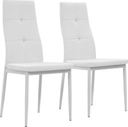  vidaXL Krzesła stołowe, 2 szt., białe, sztuczna skóra