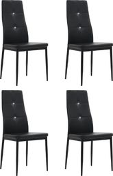  vidaXL Krzesła stołowe, 4 szt., czarne, sztuczna skóra
