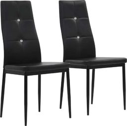  vidaXL Krzesła stołowe, 2 szt., czarne, sztuczna skóra