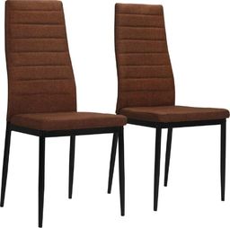  vidaXL Krzesła stołowe, 2 szt., brązowe, tkanina