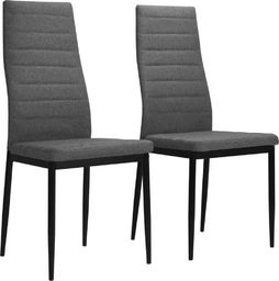  vidaXL Krzesła stołowe, 2 szt., jasnoszare, tkanina