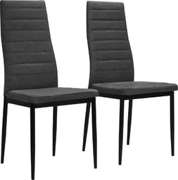  vidaXL Krzesła stołowe, 2 szt., ciemnoszare, tkanina