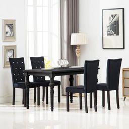  vidaXL Krzesła stołowe, 4 szt., czarne, aksamit