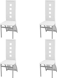  vidaXL Krzesła stołowe, 4 szt., białe, sztuczna skóra