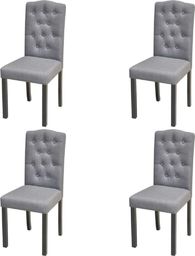  vidaXL Krzesła do jadalni, 4 szt., jasnoszare, tapicerowane tkaniną