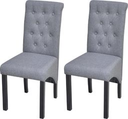  vidaXL Krzesła do jadalni, 2 szt., jasnoszare, tapicerowane tkaniną