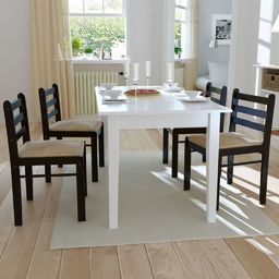  vidaXL Krzesła stołowe, 4 szt., brązowe, drewno kauczukowe i aksamit (242029) - 242029