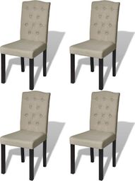  vidaXL Krzesła stołowe, 4 szt., beżowe, tkanina