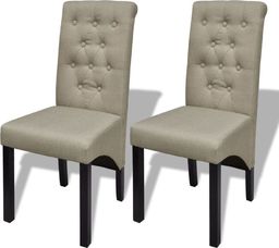  vidaXL Krzesła stołowe, 2 szt., beżowe, tkanina