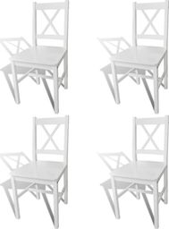  vidaXL Krzesła stołowe, 4 szt., białe, drewno sosnowe