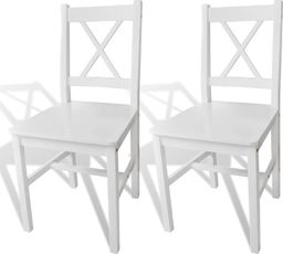  vidaXL Krzesła stołowe, 2 szt., białe, drewno sosnowe