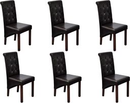  vidaXL Krzesła stołowe, 6 szt., brązowe, sztuczna skóra