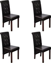  vidaXL Krzesła stołowe, 4 szt., brązowe, sztuczna skóra