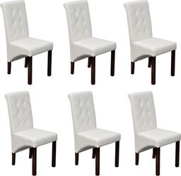  vidaXL Krzesła stołowe, 6 szt., białe, sztuczna skóra