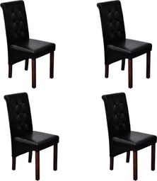  vidaXL Krzesła stołowe, 4 szt., czarne, sztuczna skóra