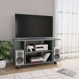 vidaXL Szafka pod TV z kółkami, szara, 80x40x40 cm, płyta wiórowa