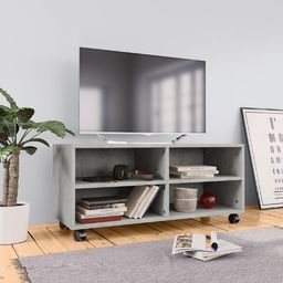 vidaXL Szafka pod TV z kółkami, kolor betonowy szary, 90x35x35 cm