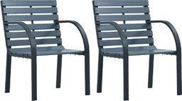  vidaXL krzesła ogrodowe, 2 sztuki, szare, drewno (47938)