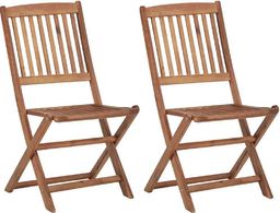  vidaXL składane krzesła ogrodowe, 2 sztuki, lite drewno akacjowe (46339)