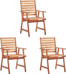  vidaXL krzesła ogrodowe, 3 sztuki, lite drewno akacjowe (46313)