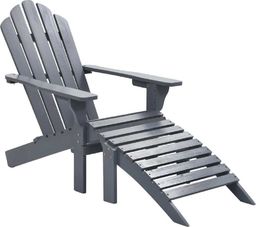  vidaXL fotel ogrodowy z podnóżkiem, drewniany, szary (45700)