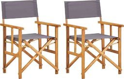 vidaXL krzesła reżyserskie, 2 sztuki, lite drewno akacjowe (45947)
