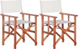  vidaXL krzesła reżyserskie, 2 sztuki, lite drewno akacjowe (45946)