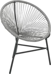  vidaXL owalne krzesło ogrodowe, polirattan, szare (44481)