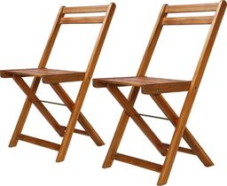  vidaXL krzesła bistro, ogrodowe, 2 sztuki, lite drewno akacjowe (44012)