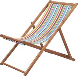  vidaXL składany leżak plażowy, tkanina, kolorowy (44002)