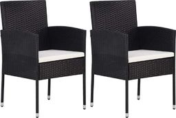  vidaXL krzesła ogrodowe, 2 sztuki, polirattan, czarne (43933)