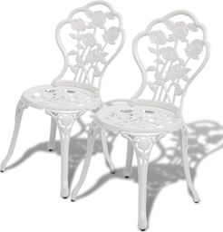  vidaXL krzesła bistro, 2 sztuki, odlewane aluminium, białe (43176)