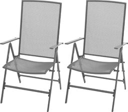  vidaXL Krzesła ogrodowe, sztaplowane, 2 szt., stalowe, szare