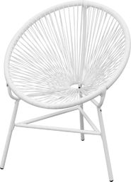  vidaXL Owalne krzesło ogrodowe, polirattan, białe (42072)