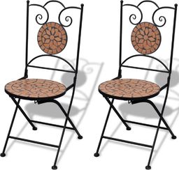 vidaXL składane krzesła bistro, 2 sztuki, ceramiczne, terakota