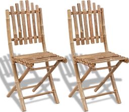  vidaXL składane krzesła ogrodowe, 2 sztuki, bambusowe (41498)