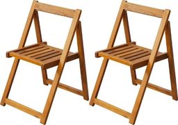  vidaXL Składane krzesła ogrodowe, 2 szt., lite drewno akacjowe