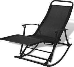  vidaXL bujane krzesło ogrodowe, stal i tworzywo textilene, czarne (42158)