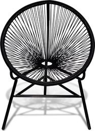  vidaXL okrągłe krzesło ogrodowe, polirattan, czarne (41383)