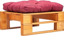  vidaXL ogrodowy puf z palet, czerwona poduszka, miodowy brąz, drewno (277442)