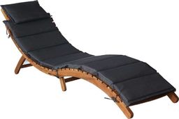  vidaXL leżak z poduszką, lite drewno akacjowe, ciemnoszary (46651)