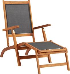  vidaXL Krzesło tarasowe, lite drewno akacjowe i tworzywo textilene