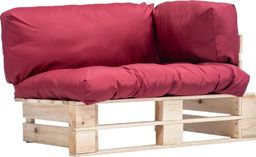  vidaXL Sofa ogrodowa z palet z czerwonymi poduszkami, sosna FSC