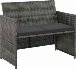  vidaXL 2-osobowa sofa ogrodowa z poduszkami, polirattan, szara